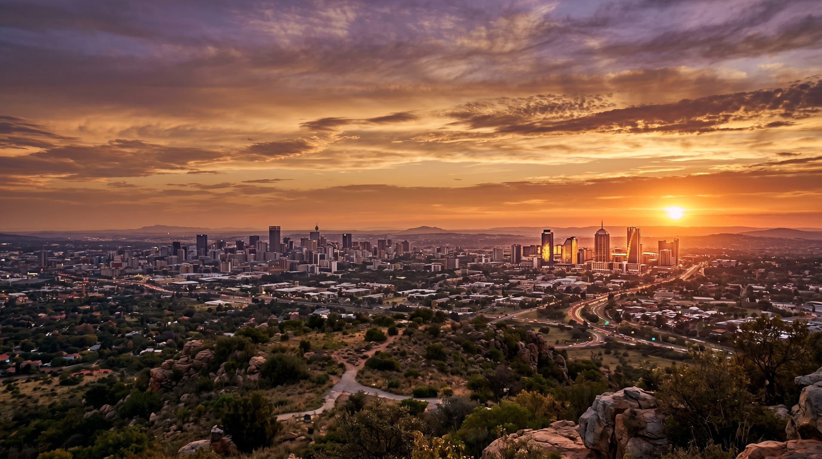 Scenic view of Johannesburg, ZA
